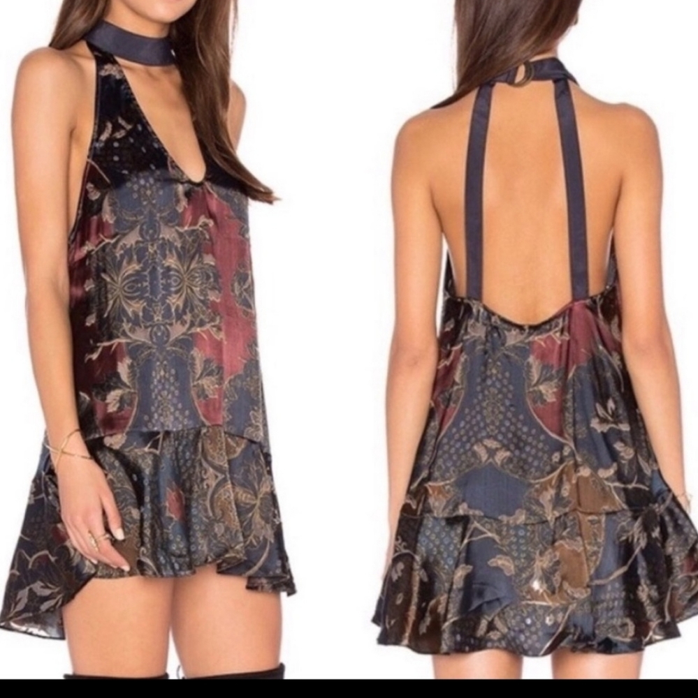 Free People Lady Love Halter Tunic in Navy